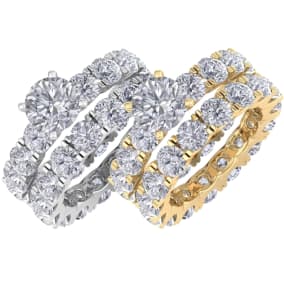 9 1/4 Carat Diamond Eternity Engagement Ring With Matching Band. 4-9.5 Ring sizes available in White Gold, and Yellow Gold