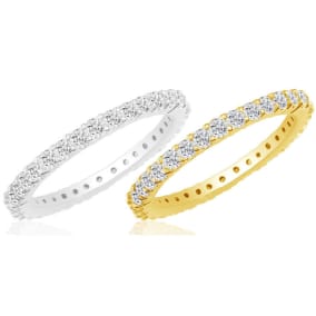 Eternity Ring Size 4-9.5, 2.70 Carat Natural Diamond Eternity Ring In 14K White Gold, Yellow Gold and Platinum