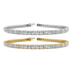 4 3/4 Carat Diamond Mens Tennis Bracelet In 14 Karat White, Yellow and Rose Gold Available In 7.5-9 Inch Lengths