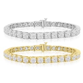 11 Carat Diamond Mens Tennis Bracelet In 14 Karat White, Yellow and Rose Gold Available In 7.5-9 Inch Lengths