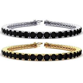 10 1/2 Carat Mens Black Diamond Bracelet in 14 Karat White, Yellow and Rose Gold Available In 7.5-9 Inch Lengths