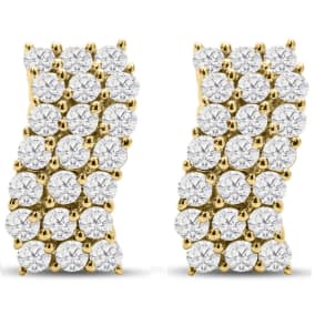 Previously Owned 2 Carat Diamond Dangle Earrings In 14K Yellow Gold