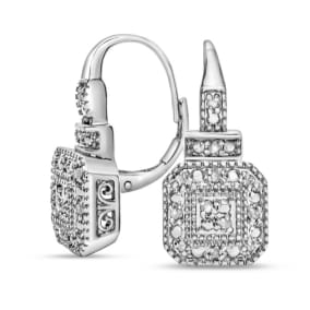 24 Diamond Antique Look Leverback Earrings, 3/4 Inch. Brand New Amazing Design!