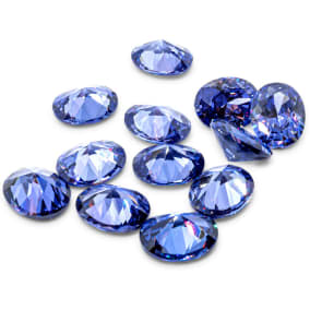 Previously Owned Oval Simulated Tanzanite Set, 49 Carats (10x8mm)