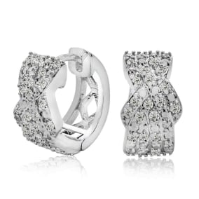 1/2 Carat Rose Cut Diamond Huggie Hoop Earrings, 1/2 Inch. Raw Natural Rose Cut Diamonds!