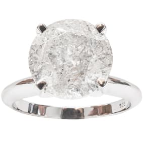 One of a Kind 3.58 Carat Diamond Solitaire Engagement Ring In 14K White Gold