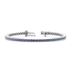 4 3/4 Carat Mystic Topaz Tennis Bracelet In 14 Karat White Gold, 6 1/2 Inches