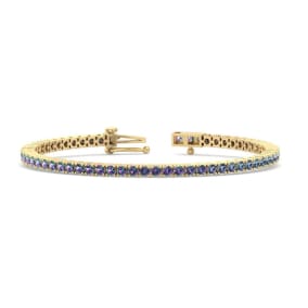 5 1/2 Carat Mystic Topaz Tennis Bracelet In 14 Karat Yellow Gold, 7 1/2 Inches