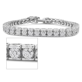 2 Carat Diamond Tennis Bracelet In Sterling Silver, 7 Inches. Fiery Amazing Diamonds In A Fabulous Solid Silver Bracelet!