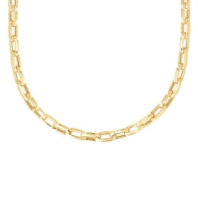 14 Karat Yellow Gold Mens Paperclip Chain Necklace, 24 Inches