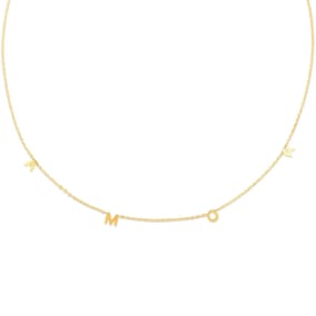 14 Karat Yellow and Rose Gold Amor Necklace, 18 Inches