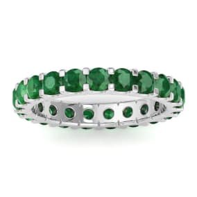 Eternity Ring Size 4.5 1 Carat Round Emerald Eternity Ring In Platinum