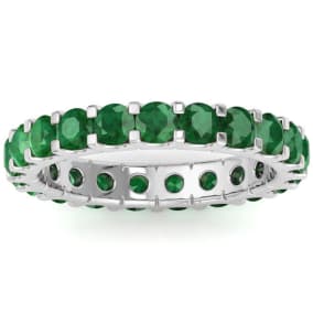 Eternity Ring Size 7 2 Carat Round Emerald Eternity Ring In Platinum