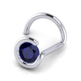 0.02ct 1.5mm Sapphire Nose Ring In 14K White Gold