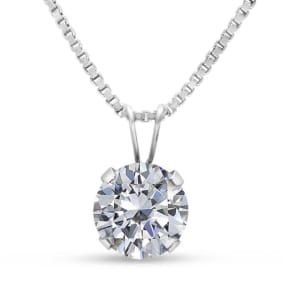 2 Carat Moissanite Necklace In Sterling Silver, 8MM