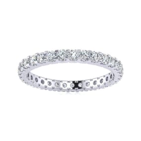 Eternity Ring Size 4 1 Carat Natural Round Diamond Eternity Ring In Platinum