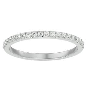 1/4 Carat Moissanite Matching Wedding Band In 14K White Gold