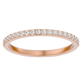 1/4 Carat Moissanite Matching Wedding Band In 14K Rose Gold