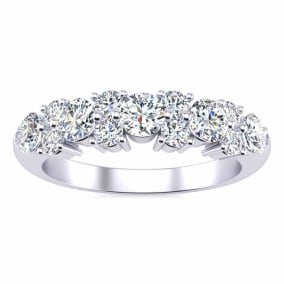 3/4 Carat Moissanite Garland Ring In 14 Karat White Gold