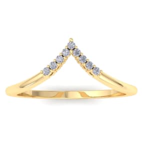  14 Karat Yellow Gold Thumb Rings With 10 Points of Moissanite