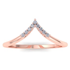  14 Karat Rose Gold Thumb Rings With 10 Points of Moissanite
