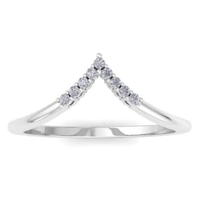  14 Karat White Gold Thumb Rings With 10 Points of Moissanite