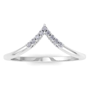 Thumb Rings | 1/10 Carat Moissanite Thumb Ring In 14 Karat White Gold