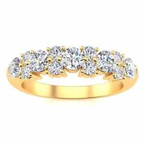 Choose from Your Exact Rings Size Of Yellow Gold Thumb Rings With 3/4 Carats Of Diamonds From SuperJeweler