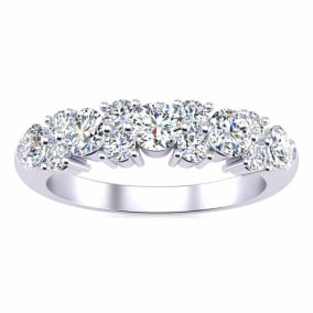 Choose from Your Exact Rings Size Of White Gold Thumb Rings With 3/4 Carats Of Moissanite From SuperJeweler