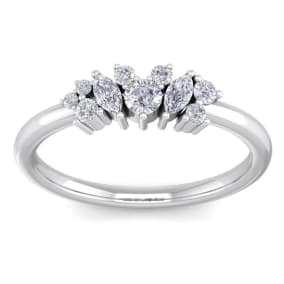 Choose from Your Exact Rings Size Of White Gold Thumb Rings With 1/3 Carats Of Diamonds From SuperJeweler