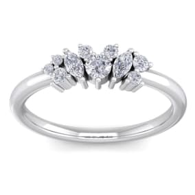 Thumb Rings | 1/3 Carat Diamond Thumb Ring In 14 Karat White Gold