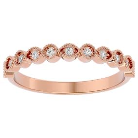 Get Your Exact Ring Size Of Rose Gold Thumb Rings With 1/10 Carats Of Diamond From SuperJeweler