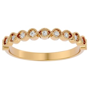 Get Your Exact Ring Size Of Yellow Gold Thumb Rings With 1/10 Carats Of Diamond From SuperJeweler