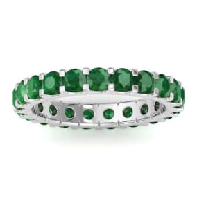 Eternity Ring Size 8 5 Carat Round Emerald Eternity Ring In Platinum