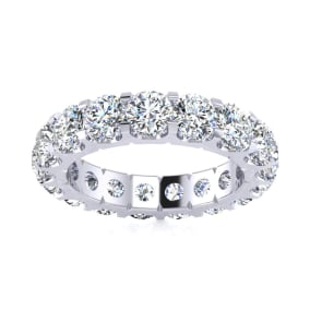 Eternity Ring Size 4 4 Carat Natural Round Diamond Eternity Ring In 14 Karat White Gold