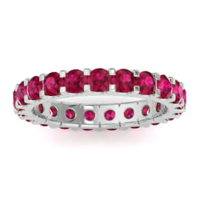 Eternity Ring Size 8 5 Carat Round Ruby Eternity Ring In Platinum