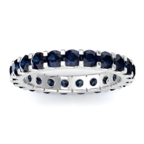 Eternity Ring Size 4.5 5 Carat Round Sapphire Eternity Ring In Platinum