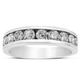Previously Owned 14K White Gold 1 Carat Channel Set Diamond Band, Size 7
