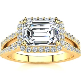1 1/2 Carat Antique Lab Grown Diamond Ring In 14 Karat Yellow Gold