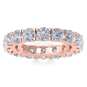 4 Carat Lab Grown Diamond Eternity Ring In 14 Karat Rose Gold, Ring Size 6