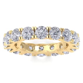 3 3/4 Carat Lab Grown Diamond Eternity Ring In 14 Karat Yellow Gold, Ring Size 4