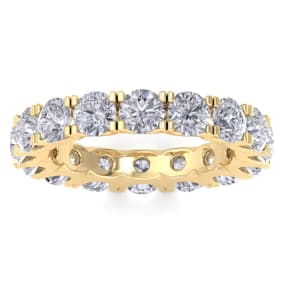 4 1/4 Carat Lab Grown Diamond Eternity Ring In 14 Karat Yellow Gold, Ring Size 8