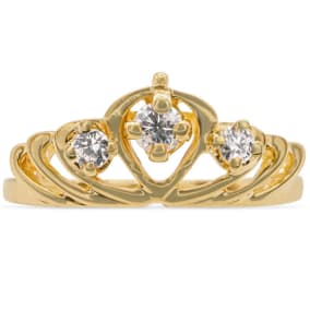 Previously Owned 14K Yellow Gold 1/5 Carat Diamond Tiara Ring, Size 7