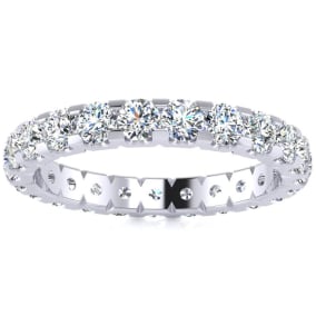 Eternity Ring Size 5.5 2 Carat Round Lab Grown Diamond Eternity Ring In Platinum