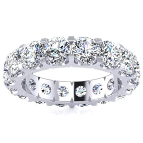 Eternity Ring Size 9.5 5 Carat Round Lab Grown Diamond Eternity Ring In Platinum
