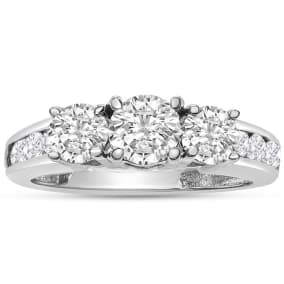 1 Carat Diamond Engagement Ring In 14K White Gold