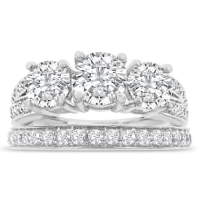 1 1/2 Carat Diamond Bridal Set In 14K White Gold