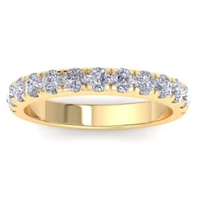 1 Carat Diamond Wedding Band In 14K Yellow Gold
