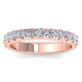 1 Carat Diamond Wedding Band In 14K Rose Gold