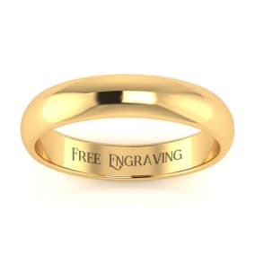 SuperJeweler Is #1 For Thumb Rings. Popular 14K Yellow Gold 4MM Unisex Thumb Ring In Sizes 6 to 13 With Free Engraving